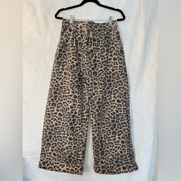 Anthropologie Pilcro leopard print Wide-Leg denim - Picture 9 of 12